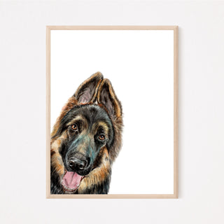 Pet portrait from photo, Custom watercolor dog portrait, Peekaboo Pet portrait, Custom pet portrait, Modern pet painting Gift for pet owner