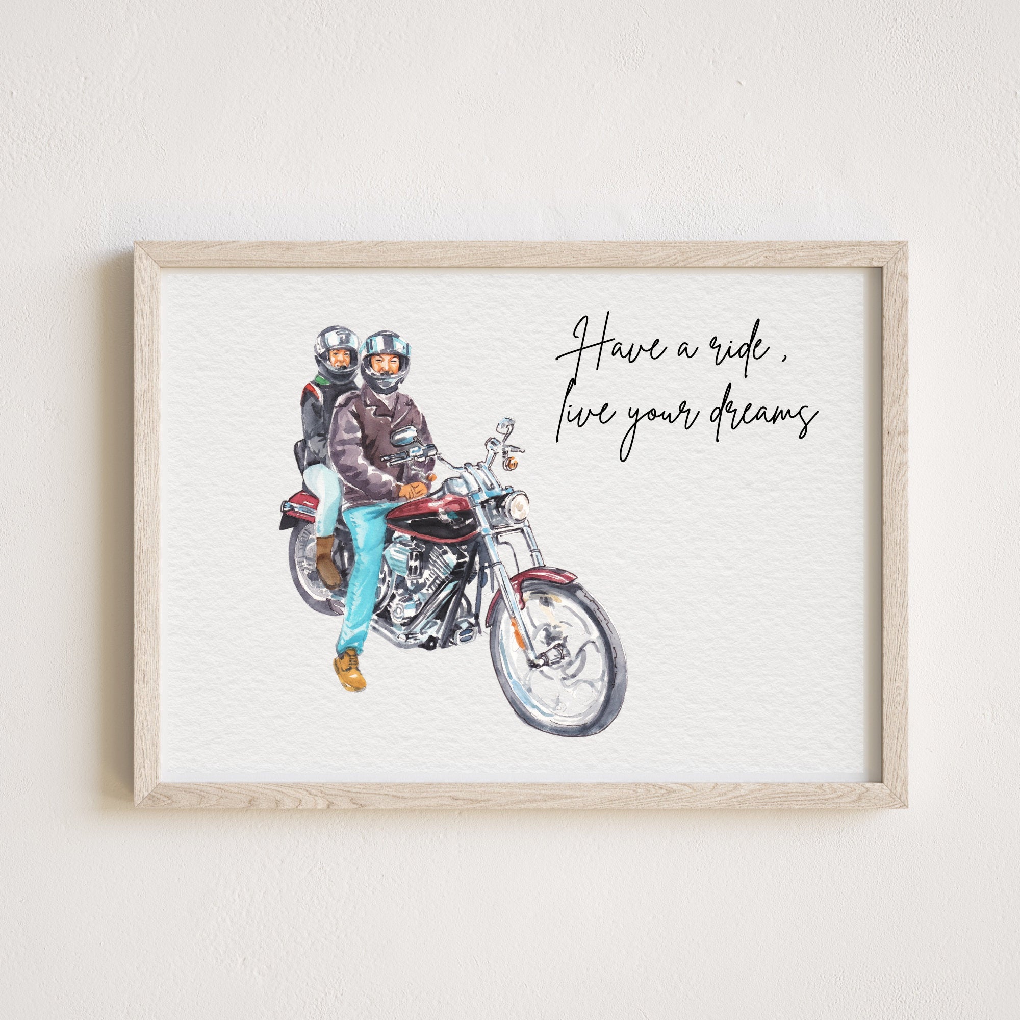 Motorcycle Painting From Photo, Motorcycle Drawing from Photo, Custom Watercolor Portrait,Personalized Gift for Boyfriend, Gift for him