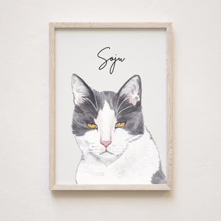 Pet portrait print • Watercolor Cat Painting Hand Painted from Photo • Pet memorial gift • Pet loss gift