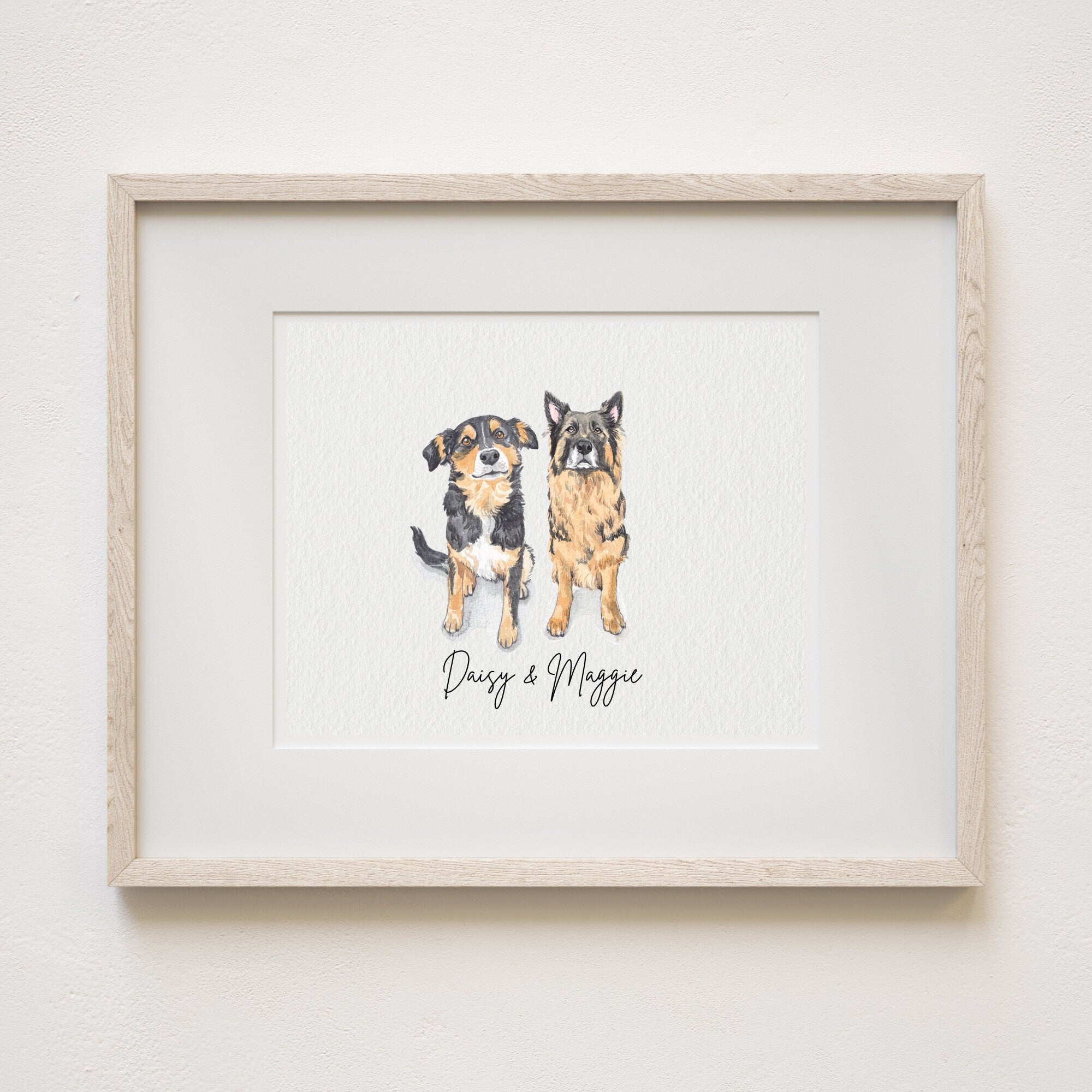 Mini Custom Watercolor Pet Portrait, Dog Portraits from Photos, Two Pet Portraits From Photos, Cat Portrait,Custom Tiny Paintings, Miniature