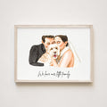 Personalized Couple Portrait with Pet,Custom Watercolor Painting Print, Family Portrait, Custom Portrait From Photo, Portraits From Photos,