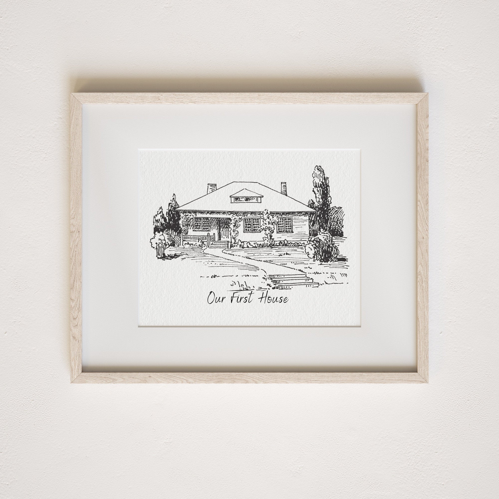 Custom House Sketch Print,House Drawing From Photo,Housewarming gift, Realtor Closing Gift,First Home Gift, House Portrait,Sketch from Photo