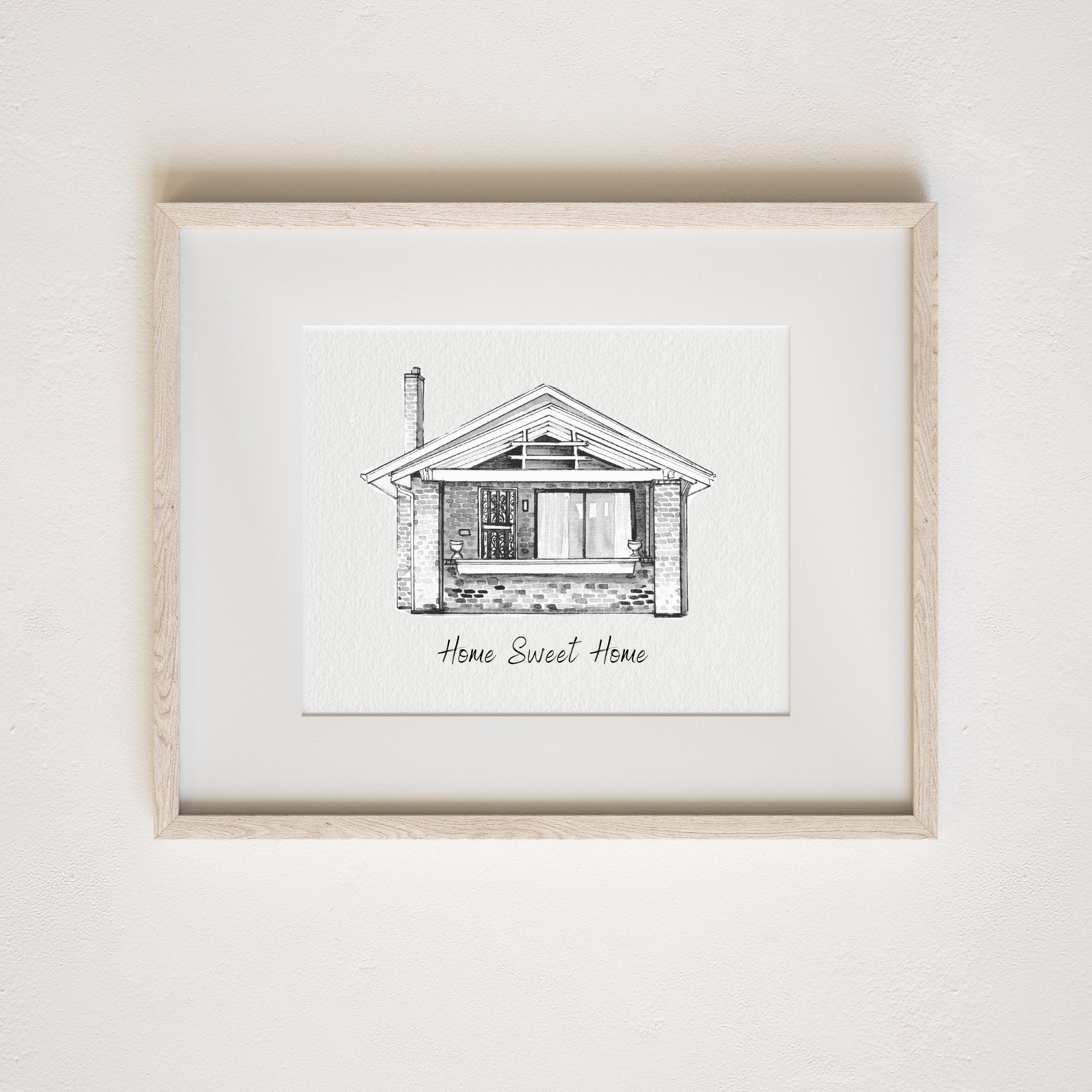 Custom House Sketch Print,House Drawing From Photo,Housewarming gift, Realtor Closing Gift,First Home Gift, House Portrait,Sketch from Photo