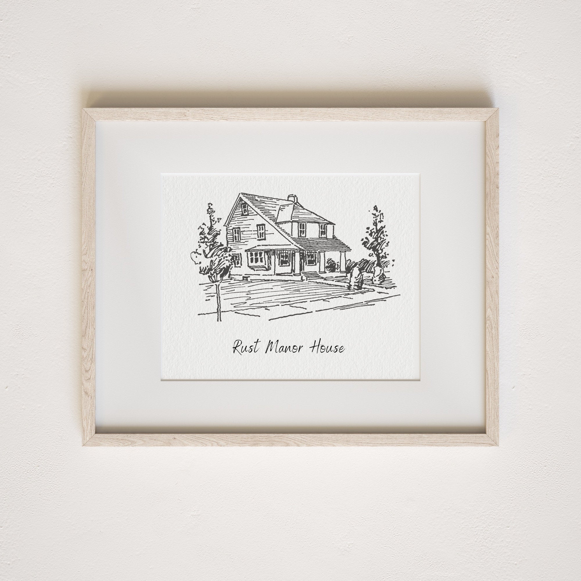 Black and White order House Portrait, House Drawing, House from Photo, Sketch of Home, Watercolor, Housewarming Gift, Pencil House