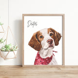 Pet portrait print • Watercolor Dog Painting Hand Painted from Photo • Pet memorial gift • Pet loss gift