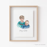 Custom Watercolor Painting Print, Family Portrait, Custom Portrait From Photo, Portraits From Photos, Personalized Gifts, Father's Day Gift