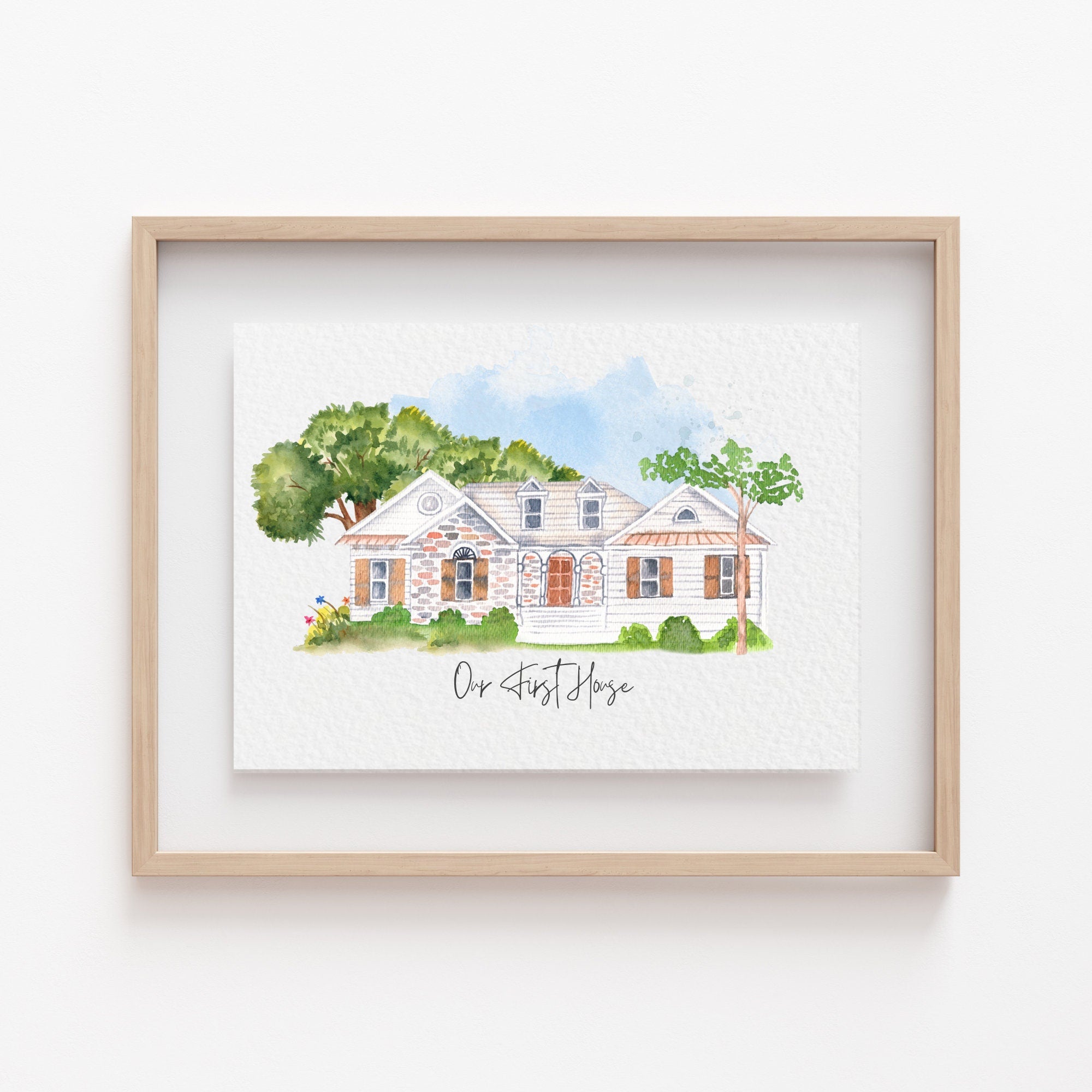 Real Watercolor buying House Painting, From Photo, Hand Painted