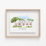 Custom Watercolor House Painting Print,House Painting From Photo,Housewarming gift, Realtor Closing Gift,First Home Gift