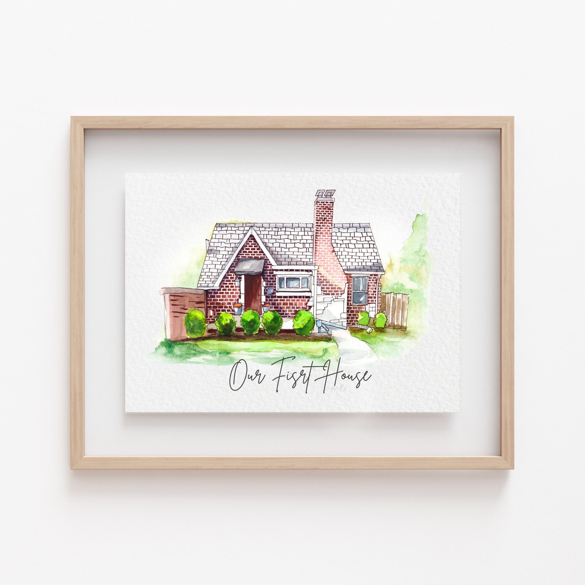 Custom Watercolor House Painting Print